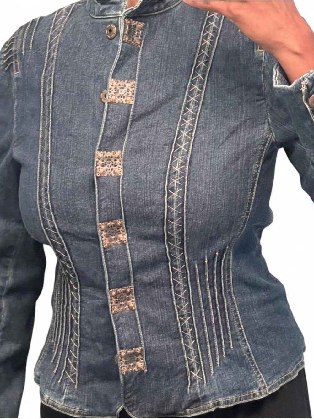 Simon Chang Denim Women's Jacket | Size 4 - Picture 5 of 5